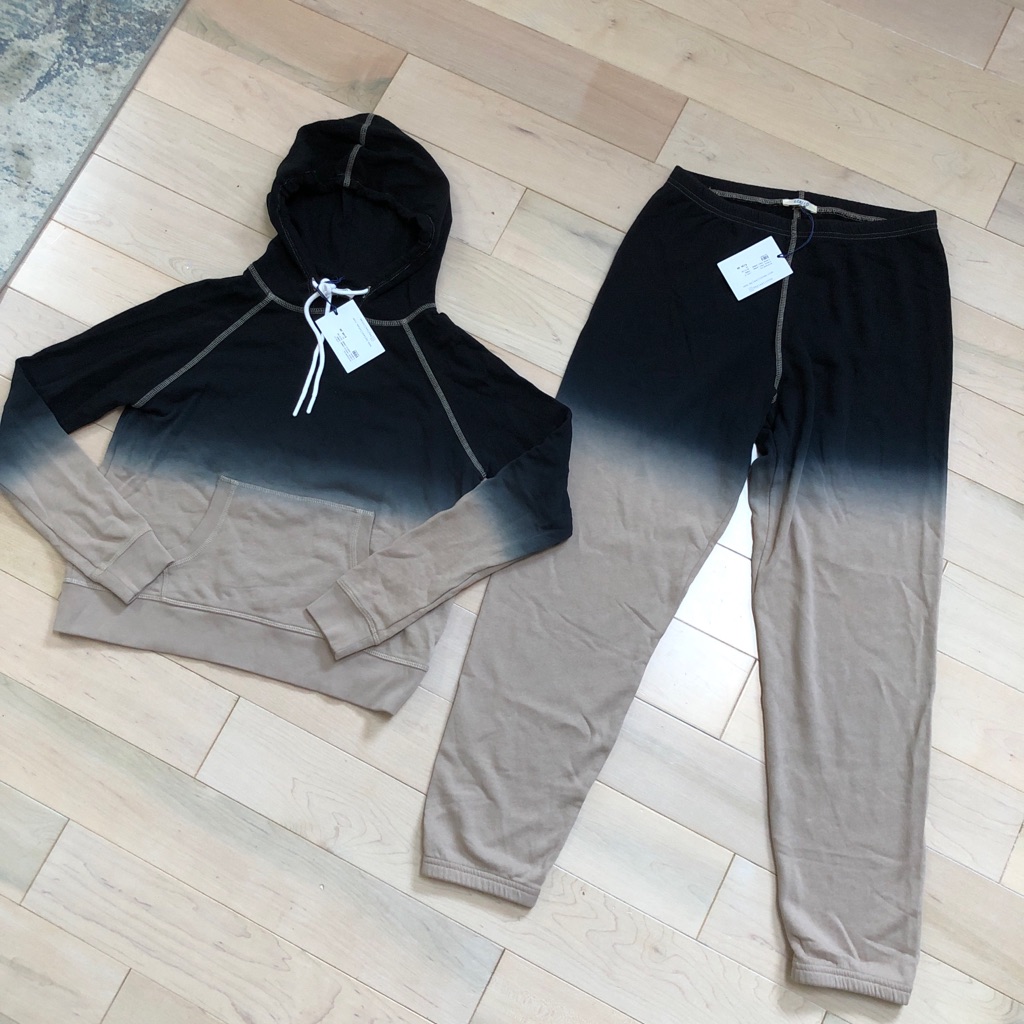 $287 Leallo Cotton Terry Hoodie Sweatpants Xs